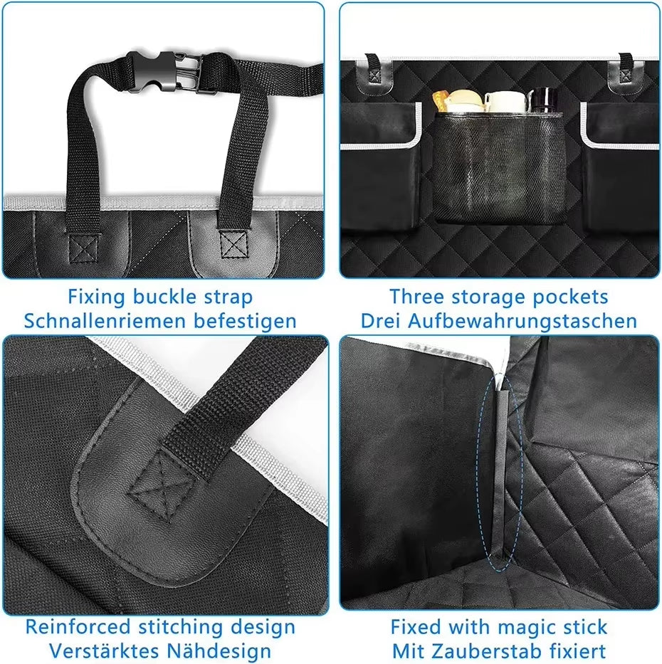 Waterproof Dog Car Seat Cover & Trunk Liner Back Seat Wear-Resistant Oxford Cloth Pet Hammock Mat for Small Medium Large Dogs