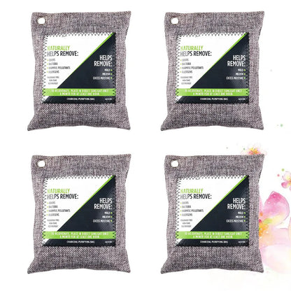 4Pcs Bamboo Charcoal Bag Activated Odor Absorber Air Purifying Deodorizer for Car Home Pet Area Chemical