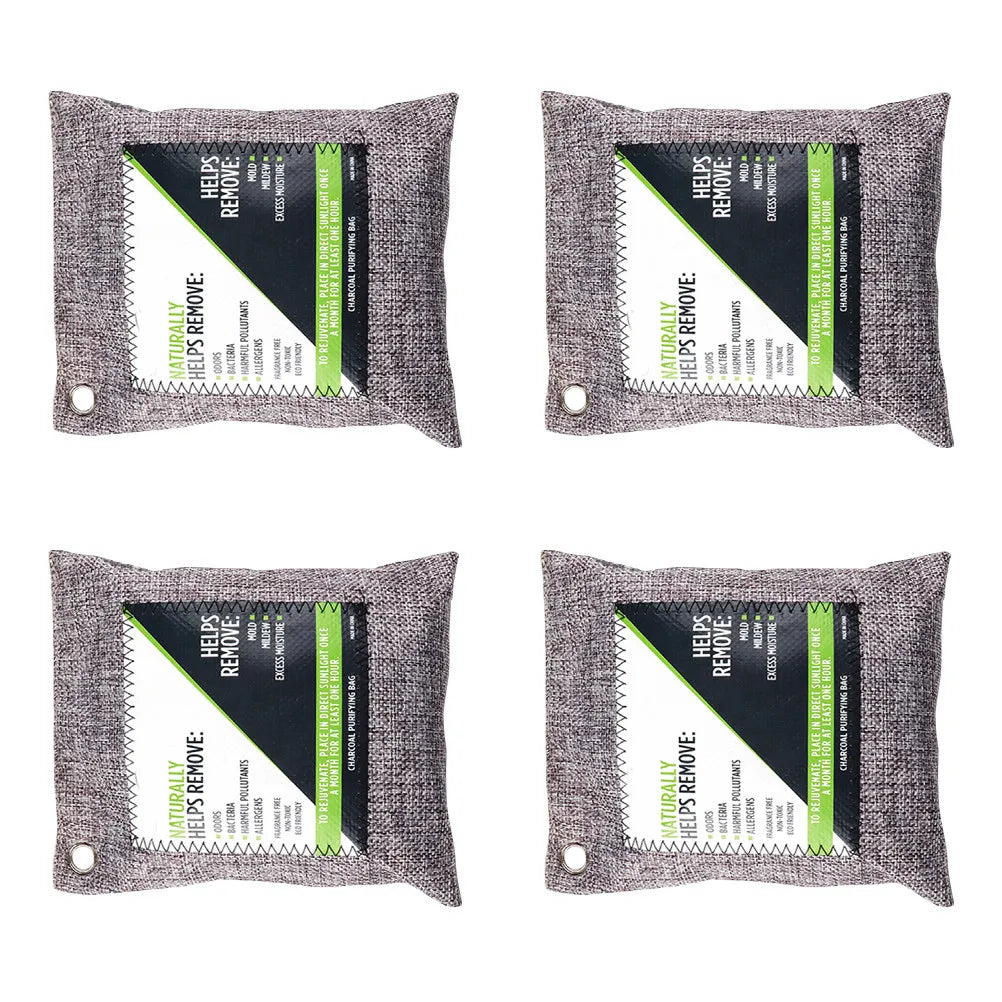 4Pcs Bamboo Charcoal Bag Activated Odor Absorber Air Purifying Deodorizer for Car Home Pet Area Chemical