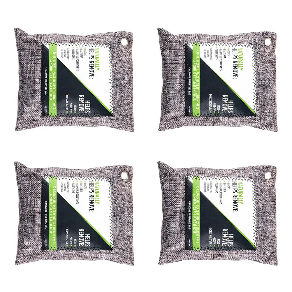 4Pcs Bamboo Charcoal Bag Activated Odor Absorber Air Purifying Deodorizer for Car Home Pet Area Chemical