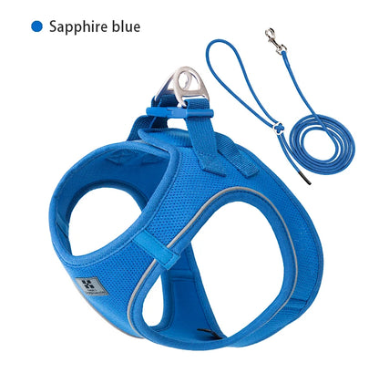 Dog Harness Leash Set for Small Medium Dog Adjustable Reflective Puppy Cat Harness Pet Vest Chihuahua Dachshund Outdoor Walking