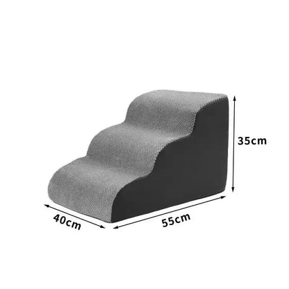 Memory Foam Non-Slip Pet Stairs - Washable 2/3 Step Dog & Cat Ramp for Easy Mobility