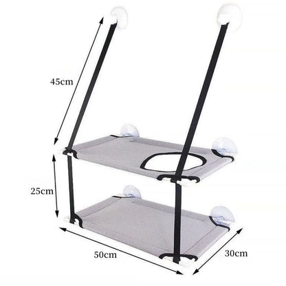 Cat Hammock Window Bed Kitten Sunny Seat Hanging Mount Beds Cat Sofa Double-Decker Tunnels Suction Cup Wall Pet Hanging Winter