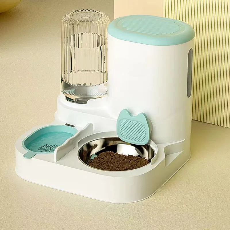 Automatic Cat and Dog Feeder with Integrated Water Dispenser - Perfect for Pets' Eating and Drinking Needs