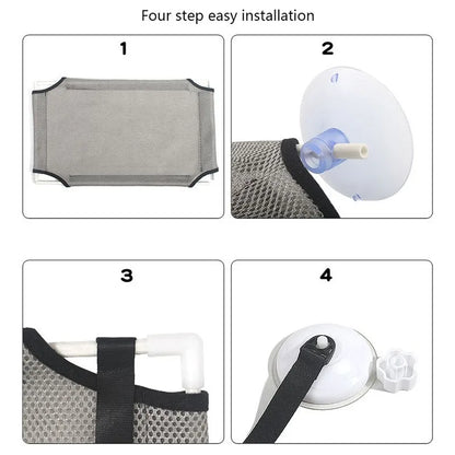 Cat Hammock Window Bed Kitten Sunny Seat Hanging Mount Beds Cat Sofa Double-Decker Tunnels Suction Cup Wall Pet Hanging Winter