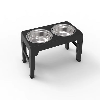 Elevated Dog Feeder Bowls Adjustable Raised Stand with Double Stainless Steel Food Water Bowls Small Medium Large Dogs